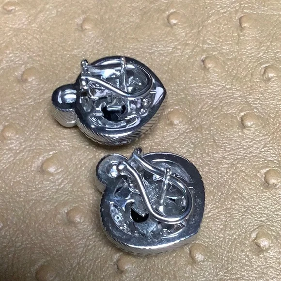 😍Judith Ripka Black Onyx & Pearl Earrings NWOT😍 - Picture 2 of 8